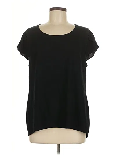 Pre-owned Versona Short Sleeve Top Black Scoop Neck Tops