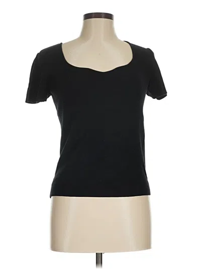 Pre-owned Versona Short Sleeve Top Black Scoop Neck Tops
