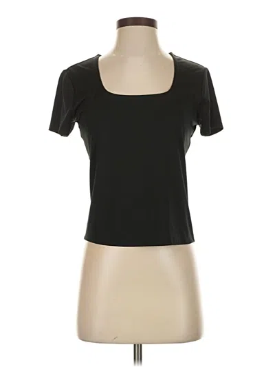 Pre-owned Versona Short Sleeve Top Black Scoop Neck Tops