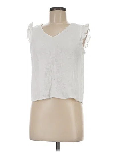 Pre-owned Versona Sleeveless Blouse In White