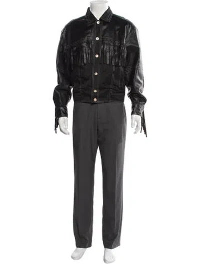 Pre-owned Versus 1990's Trucker Jacket In Black