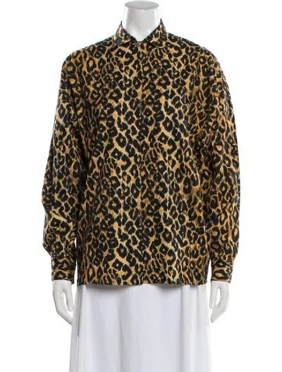 Pre-owned Versus Animal Print Long Sleeve Top In Multi