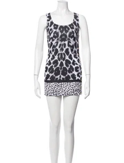 Pre-owned Versus Animal Print Mini Dress In Gray