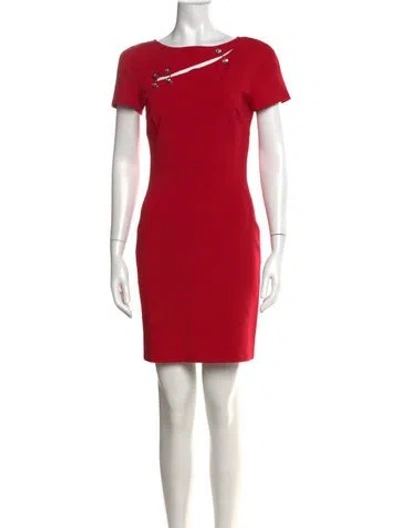Pre-owned Versus Asymmetrical Knee-length Dress In Red