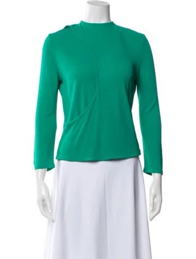 Pre-owned Versus Asymmetrical Long Sleeve Top In Green
