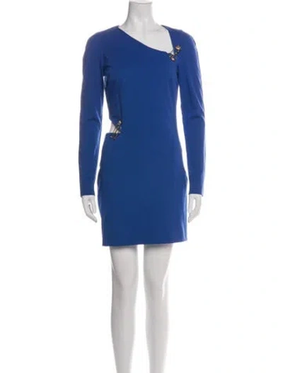 Pre-owned Versus Asymmetrical Mini Dress In Blue