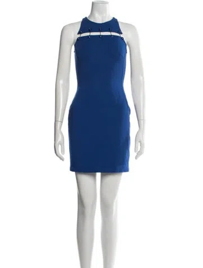 Pre-owned Versus Asymmetrical Mini Dress In Blue