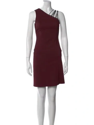 Pre-owned Versus Asymmetrical Mini Dress In Burgundy