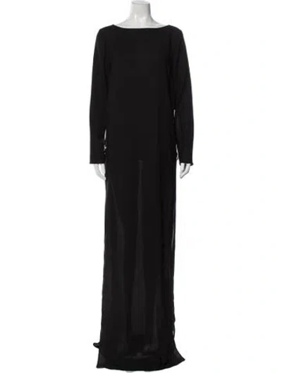 Pre-owned Versus Bateau Neckline Long Dress W/ Tags In Black