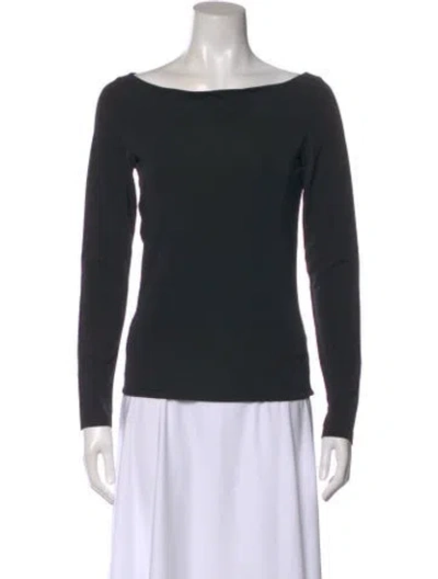 Pre-owned Versus Bateau Neckline Long Sleeve Top In Black