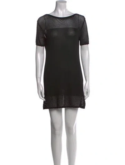 Pre-owned Versus Bateau Neckline Mini Dress In Black