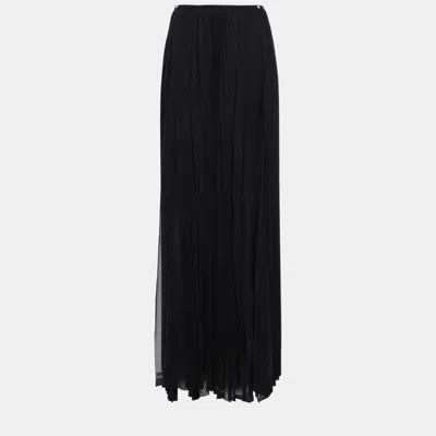 Pre-owned Versus Blaak Silk Maxi Skirt Xs (it 38) In Black