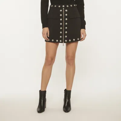 Pre-owned Versus Black Crepe Button Studded Mini Skirt M