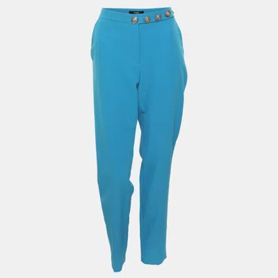 Pre-owned Versus Blue Stretch Crepe Trousers M