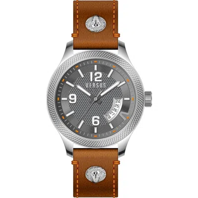 Pre-owned Versus By Versace Men's Wristwatch Real Vspvt2021 Leather
