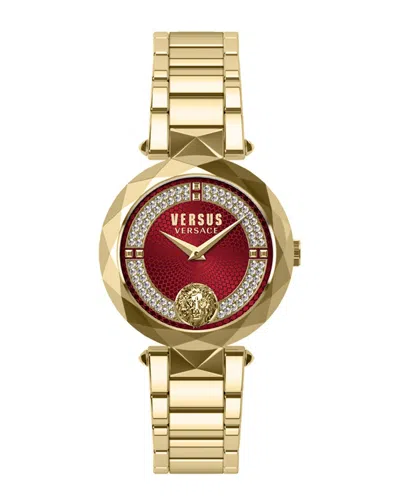 Versus By Versace Women's Covent Garden Crystal Watch In Gold