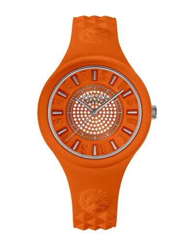 Versus By Versace Women's Fire Island Crystal Watch In Orange