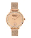 Versus Women's Two-hand Quartz La Villette Rose Gold-tone Stainless Steel Bracelet 36mm