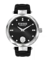 Versus Women's Two-hand Quartz Covent Garden Black Leather Strap 36mm