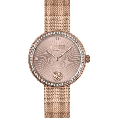 Pre-owned Versus By Versace Ladies Watch Wristwatch Lea Crystal Vspen3221 Stainless Steel
