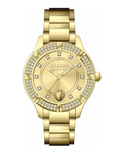 Versus Canton Road Crystal Bracelet Watch In Gold