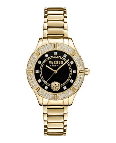 Versus Canton Road Crystal Watch In Gold