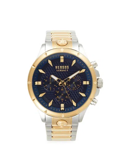 Versus Chrono Lion Modern 45mm Stainless Steel Bracelet Chronograph Watch In Gold