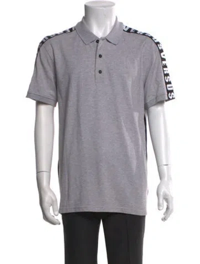 Pre-owned Versus Collar Short Sleeve Polo Shirt In Gray