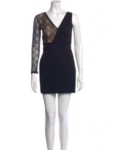 Pre-owned Versus Colorblock Pattern Mini Dress In Black