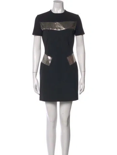 Pre-owned Versus Colorblock Pattern Mini Dress In Black