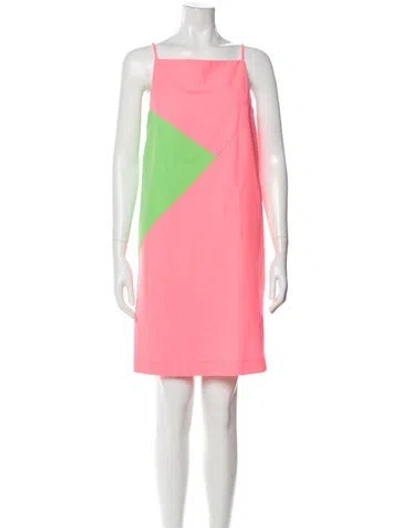Pre-owned Versus Colorblock Pattern Mini Dress In Pink