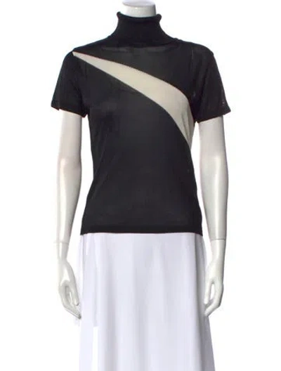 Pre-owned Versus Colorblock Pattern Turtleneck Top In Black