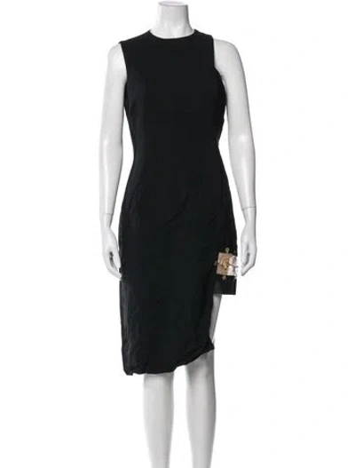 Pre-owned Versus Crew Neck Knee-length Dress In Black