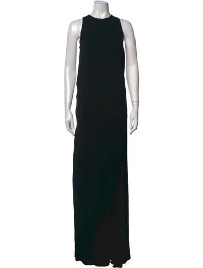 Pre-owned Versus Crew Neck Long Dress In Black