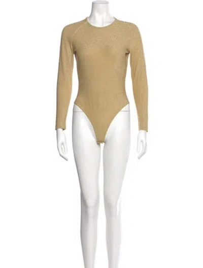 Pre-owned Versus Crew Neck Long Sleeve Bodysuit In Neutral