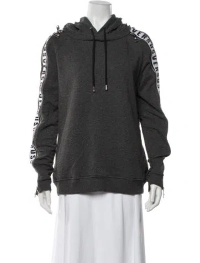 Pre-owned Versus Crew Neck Long Sleeve Hoodie In Gray