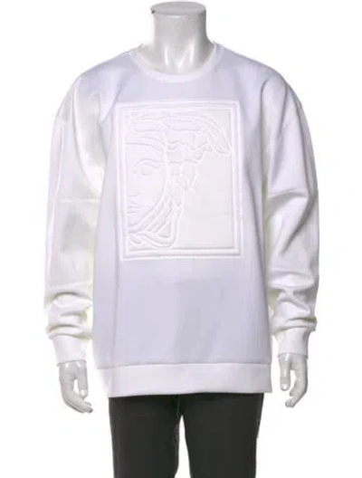 Pre-owned Versus Crew Neck Long Sleeve Pullover In White