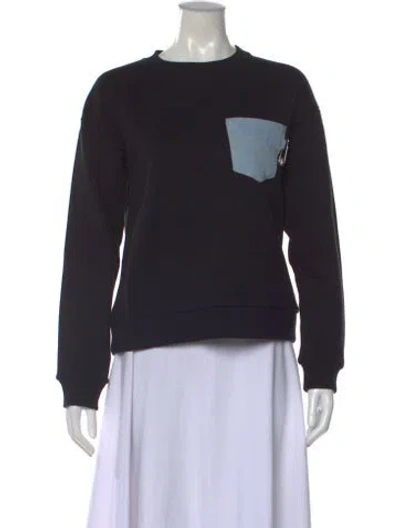 Pre-owned Versus Crew Neck Long Sleeve Sweatshirt In Black