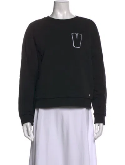 Pre-owned Versus Crew Neck Long Sleeve Sweatshirt In Black