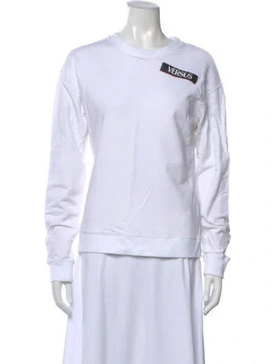 Pre-owned Versus Crew Neck Long Sleeve Sweatshirt In White