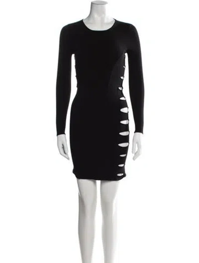 Pre-owned Versus Crew Neck Mini Dress In Black