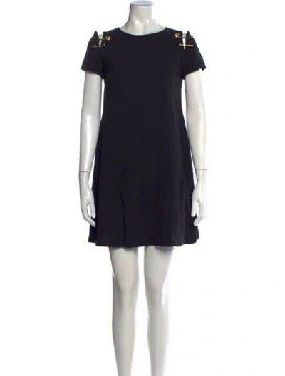 Pre-owned Versus Crew Neck Mini Dress In Black