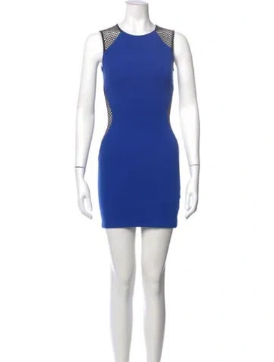 Pre-owned Versus Crew Neck Mini Dress In Blue