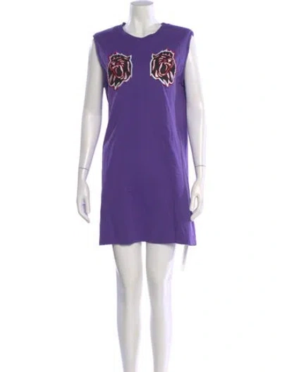 Pre-owned Versus Crew Neck Mini Dress In Purple