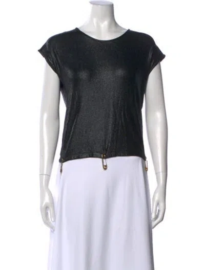 Pre-owned Versus Crew Neck Short Sleeve Top In Black