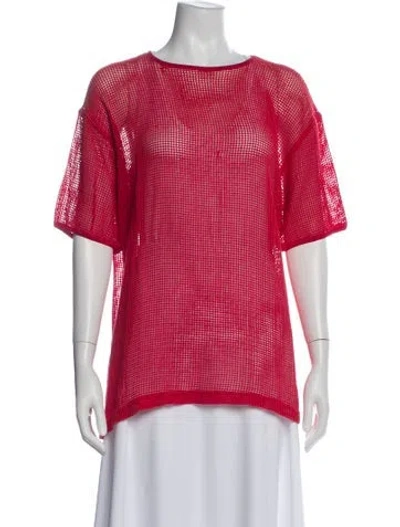 Pre-owned Versus Crew Neck Short Sleeve Top In Pink