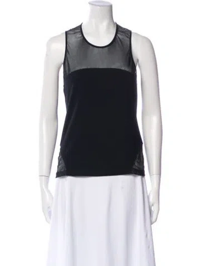 Pre-owned Versus Crew Neck Sleeveless Top In Black