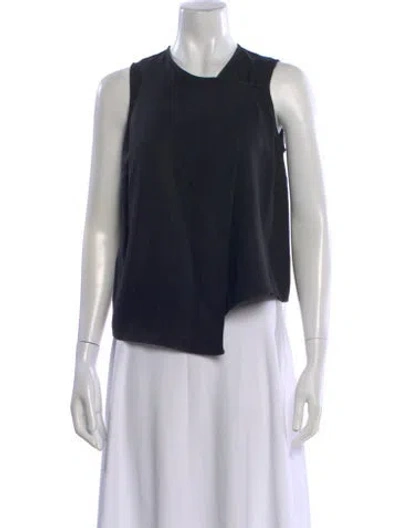 Pre-owned Versus Crew Neck Sleeveless Top In Black