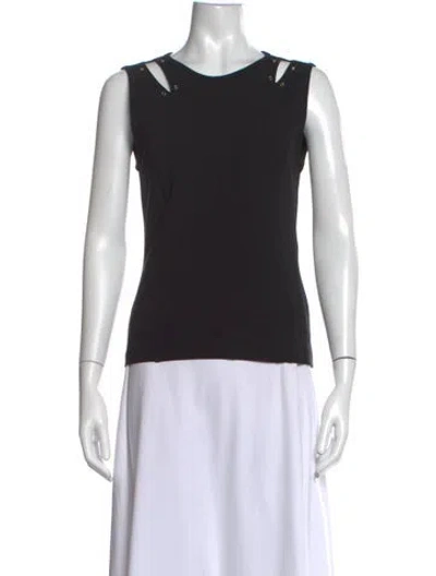 Pre-owned Versus Crew Neck Sleeveless Top In Black