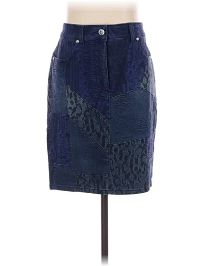 Pre-owned Versus Denim Skirt In Blue